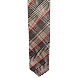 John Sparks Men’s‎ Necktie Plaid red White Black Office Casual Spring NWT
